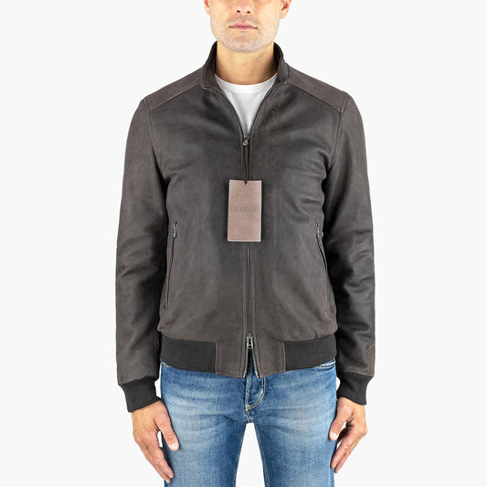 Giubbotto BARBA Napoli Dakota in Pelle Suede Testa di Moro