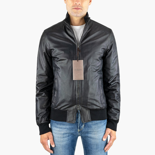 Giubbotto BARBA Napoli in Pelle Nero