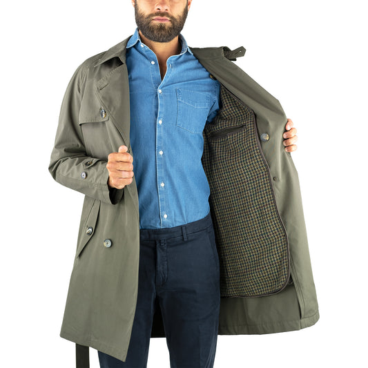 Impermeabile L'IMPERMEABILE Tony Doppiopetto Verde Militare