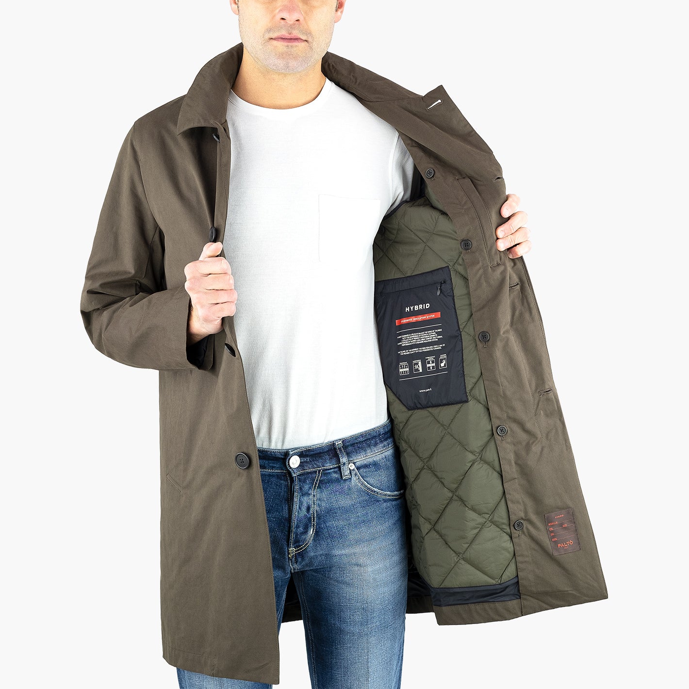 Impermeabile PALTÒ Emilio Cor Hybrid Cashmere Insulation Verde Fango