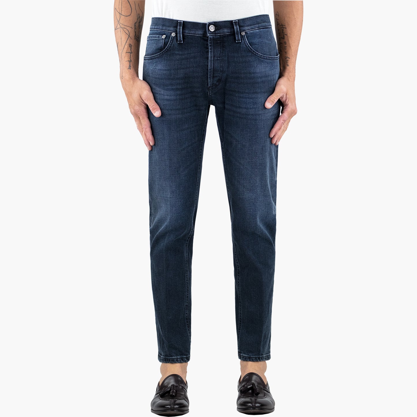 Jeans DONDUP Brighton UP434 DS0355U LV1 in Denim Stretch Blue Black Lavato