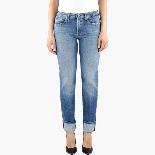Jeans DONDUP Coco DP801 DSK297D J09 in Denim Stretch Organico Lavaggio Medio Chiaro