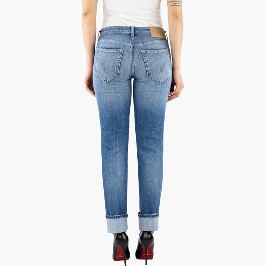 Jeans DONDUP Coco DP801 DSK297D J09 in Denim Stretch Organico Lavaggio Medio Chiaro