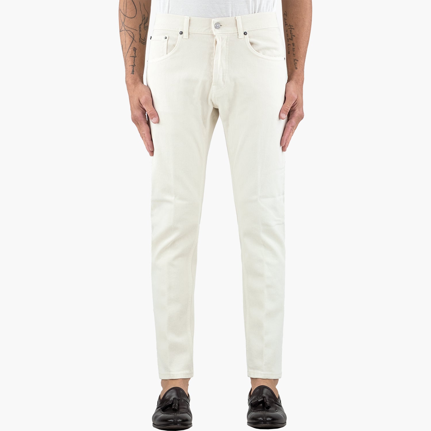 Jeans DONDUP Dian UP576 BSE037U KPT in Bull di Cotone Stretch Col. 005 Bianco Burro