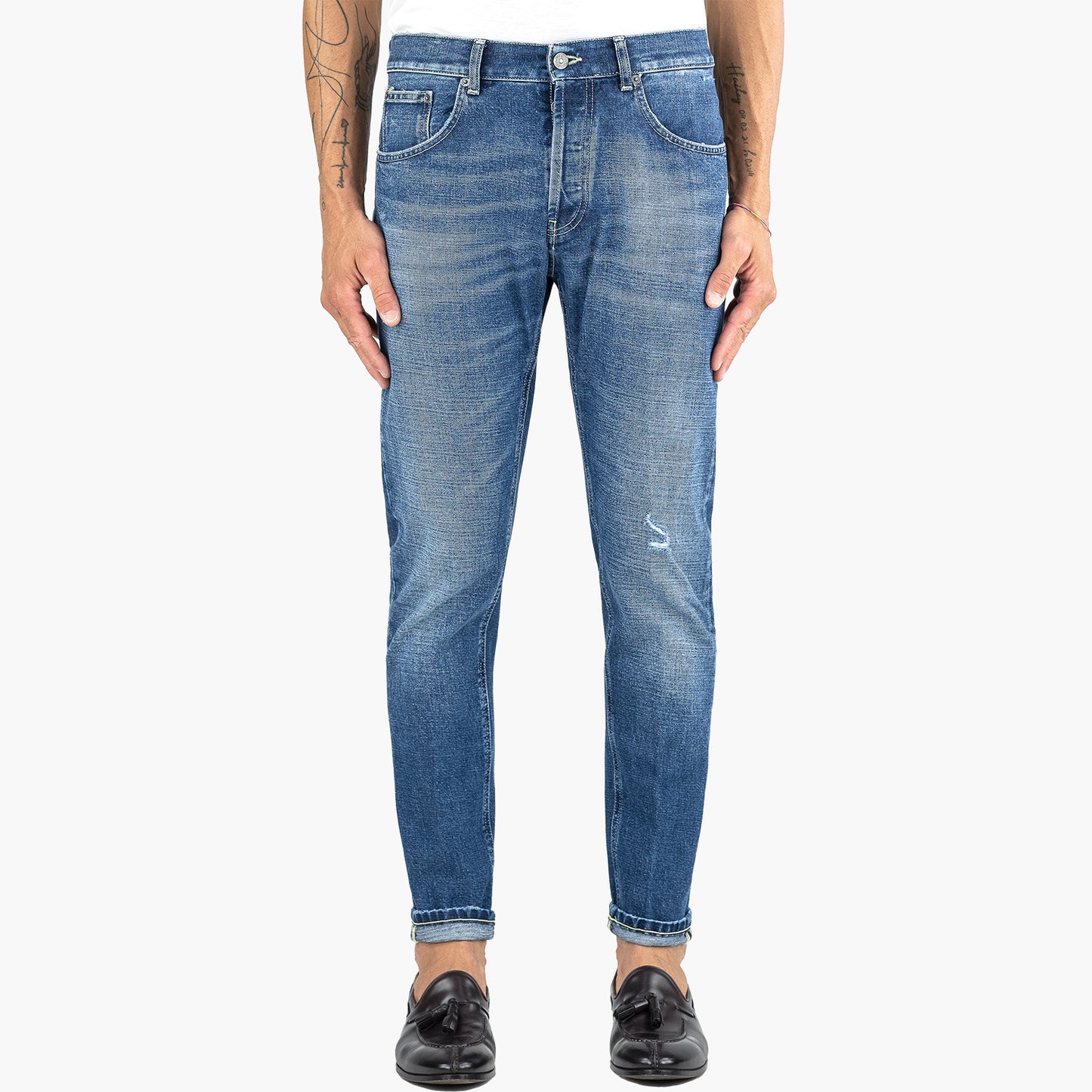 Jeans DONDUP Dian in Puro Denim Micro Abrasione Lavaggio Medio