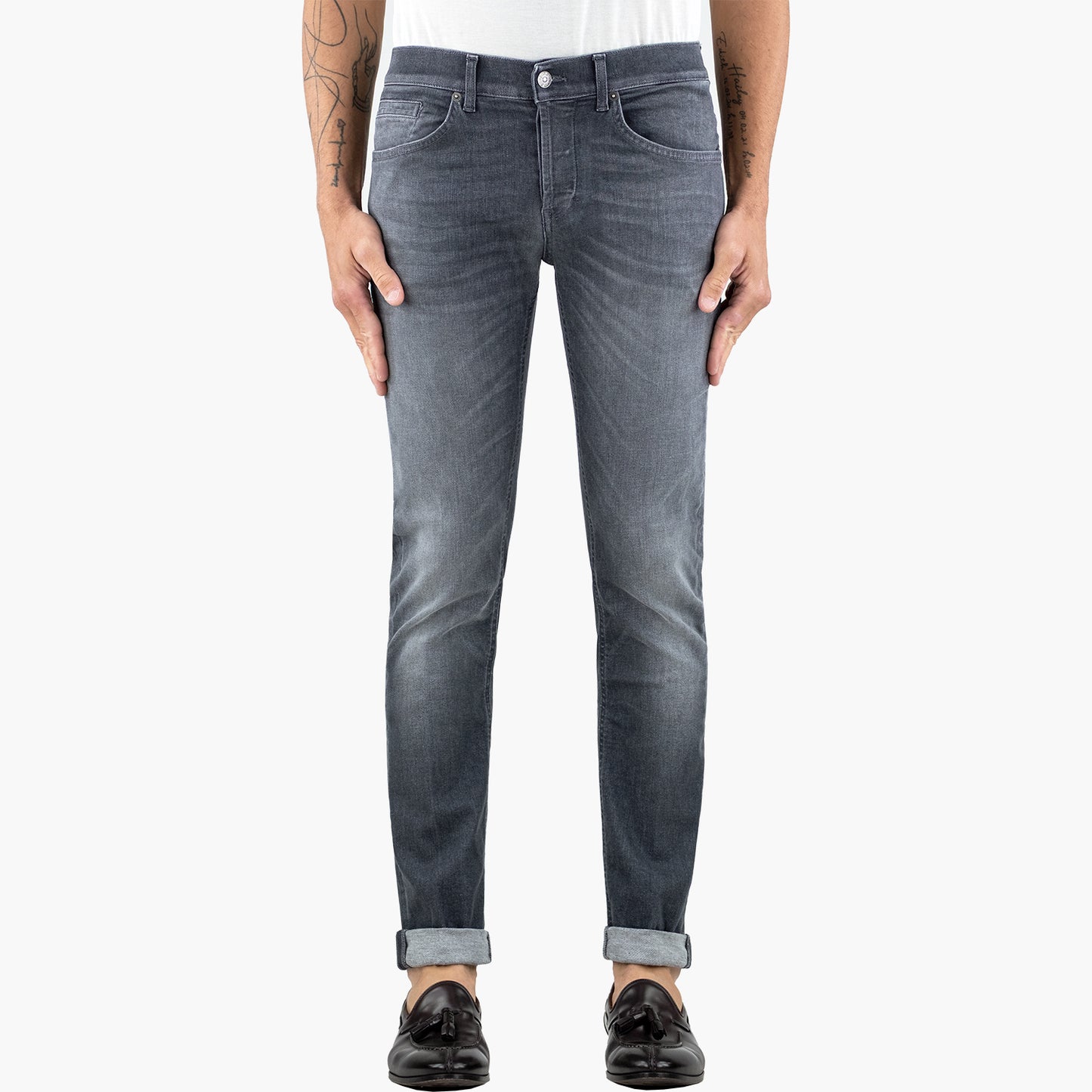 Jeans DONDUP George UP232 DS0339U LN8 in Denim Stretch Col. 900 Grigio Lavato