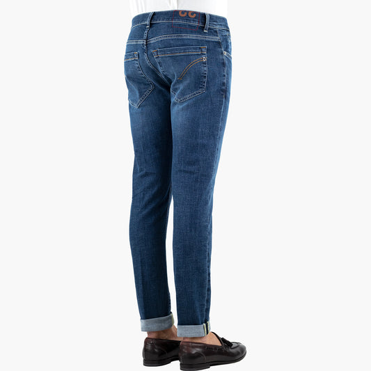 Jeans DONDUP George UP232 DSK316U J12 in Denim Stretch Responsabile Col 800. Lavaggio Medio Scuro