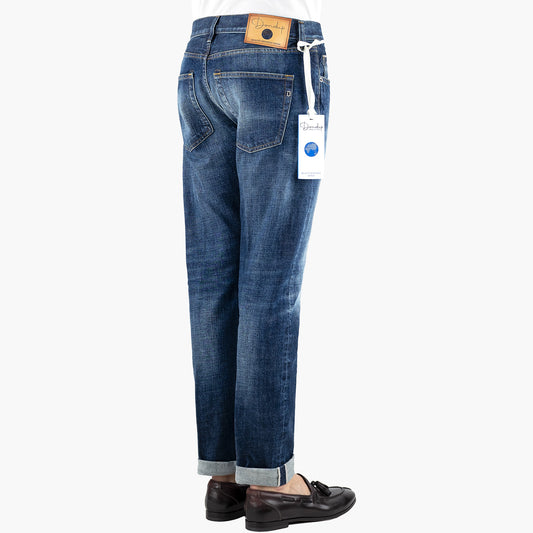 Jeans DONDUP Icon in Puro Denim Cimosato Selvedge Lavaggio Medio 2