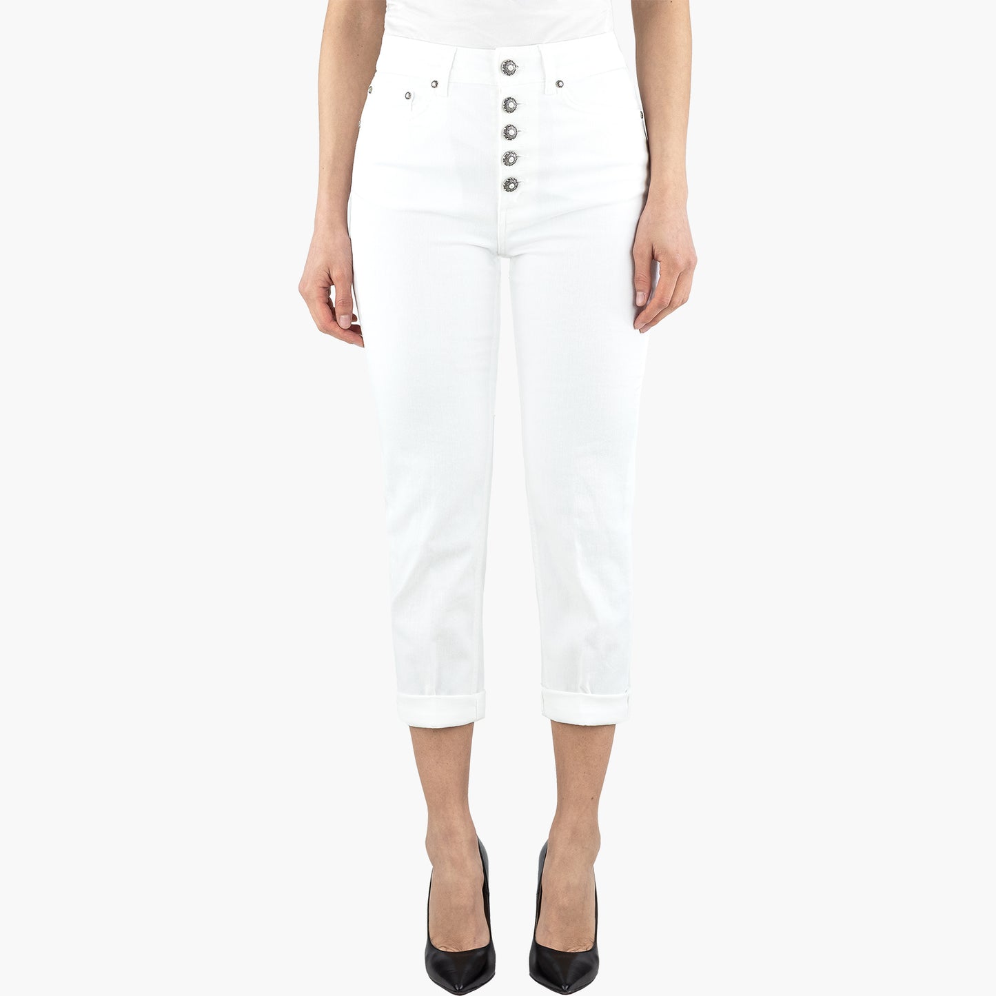 Jeans DONDUP Koons Gioiello DP268B BS0030D PTD in Bull di Cotone Stretch Col. 000 Bianco