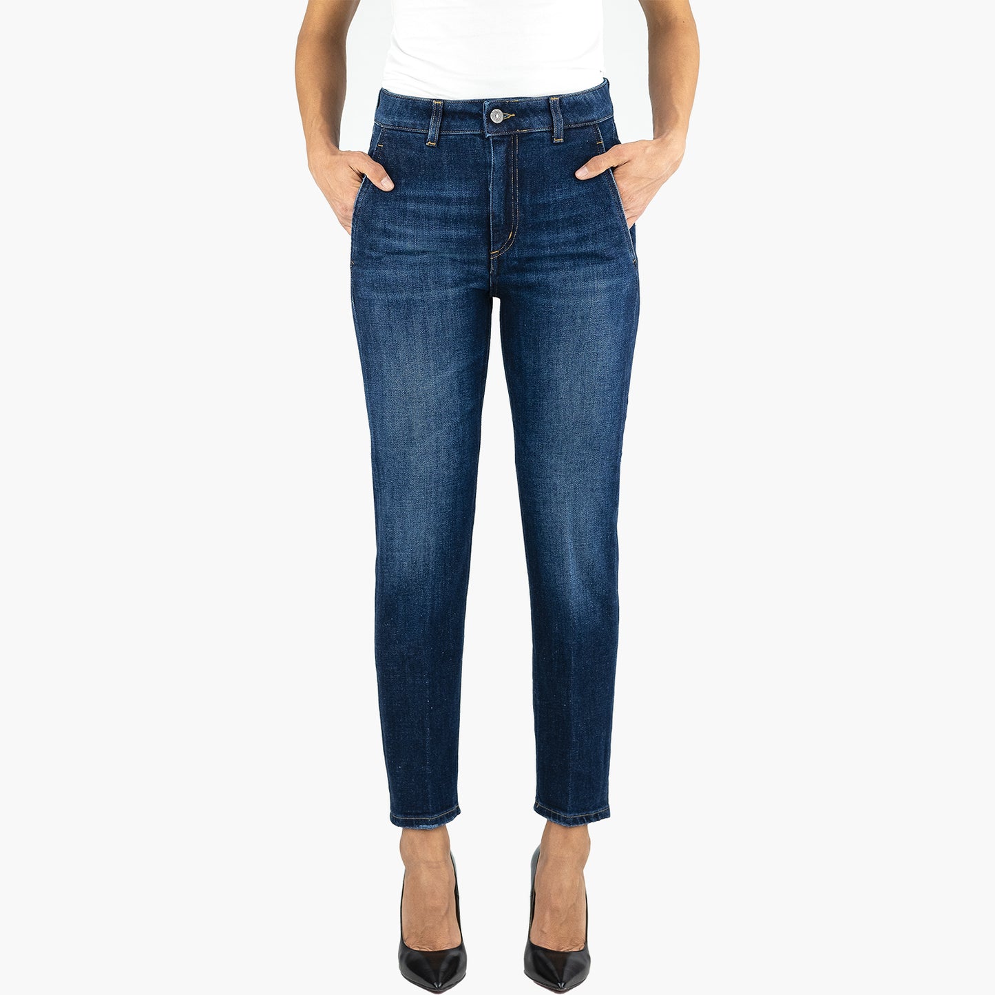 Jeans DONDUP Willa DP756 DS0229D HR6 in Denim Stretch Lavaggio Medio Scuro
