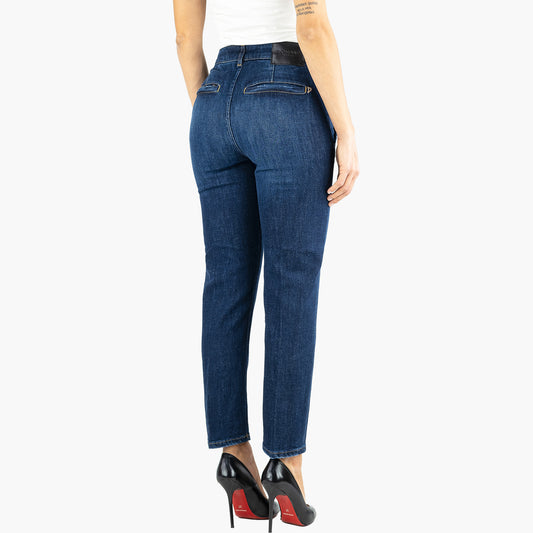 Jeans DONDUP Willa in Denim Stretch Lavaggio Medio Scuro