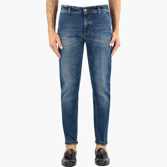 Jeans PT Torino Denim Indie Green Cast Stretch Tasca America Lavaggio Medio Scuro