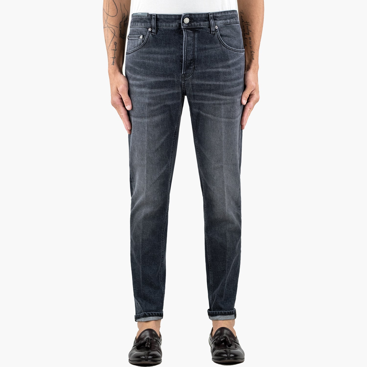 Jeans PT Torino Denim Reggae Stretch Black Denim Grigio Lavato