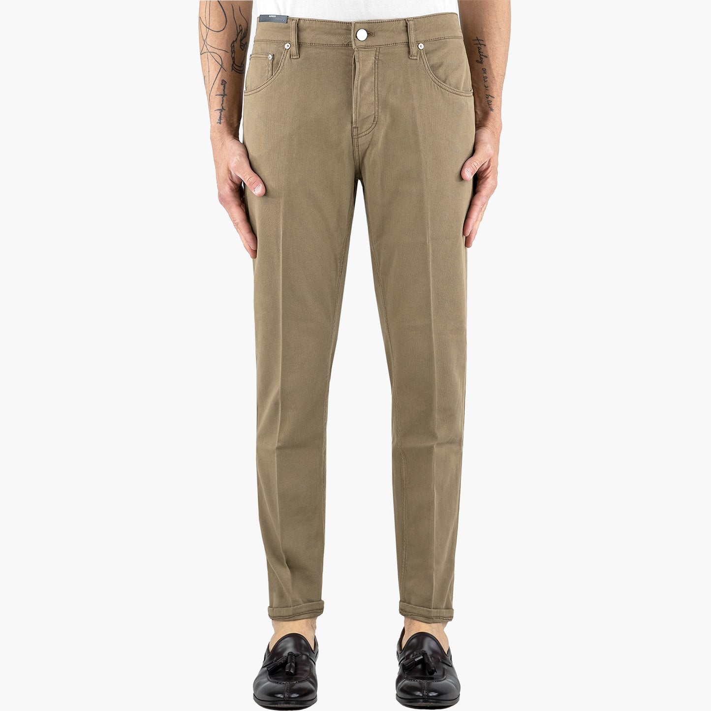 Jeans Pantalone PT Torino Denim Reggae in Bull di Cotone Stretch Nocciola