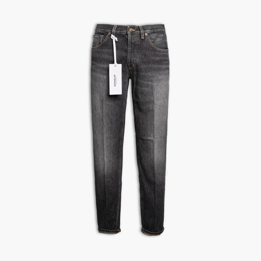 Jeans Uomo DONDUP Brighton UP434 DFH339U MX3 in Puro Denim Nero Lavato