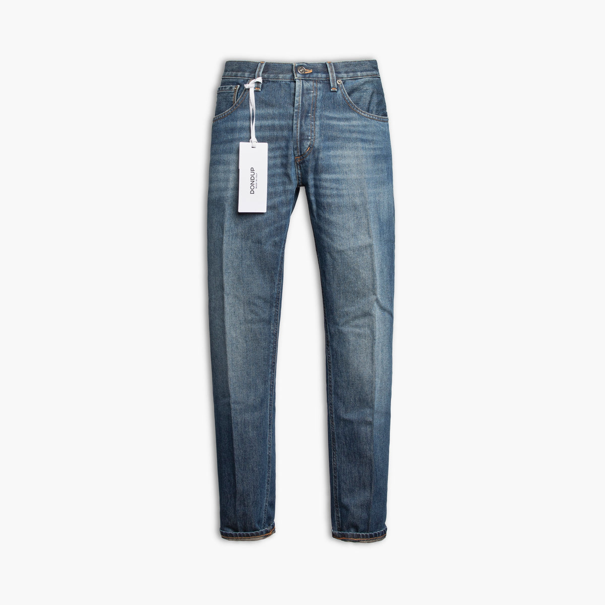 Jeans Uomo DONDUP Brighton UP434 DFK336U MV2 in Puro Denim Organico Lavaggio Medio