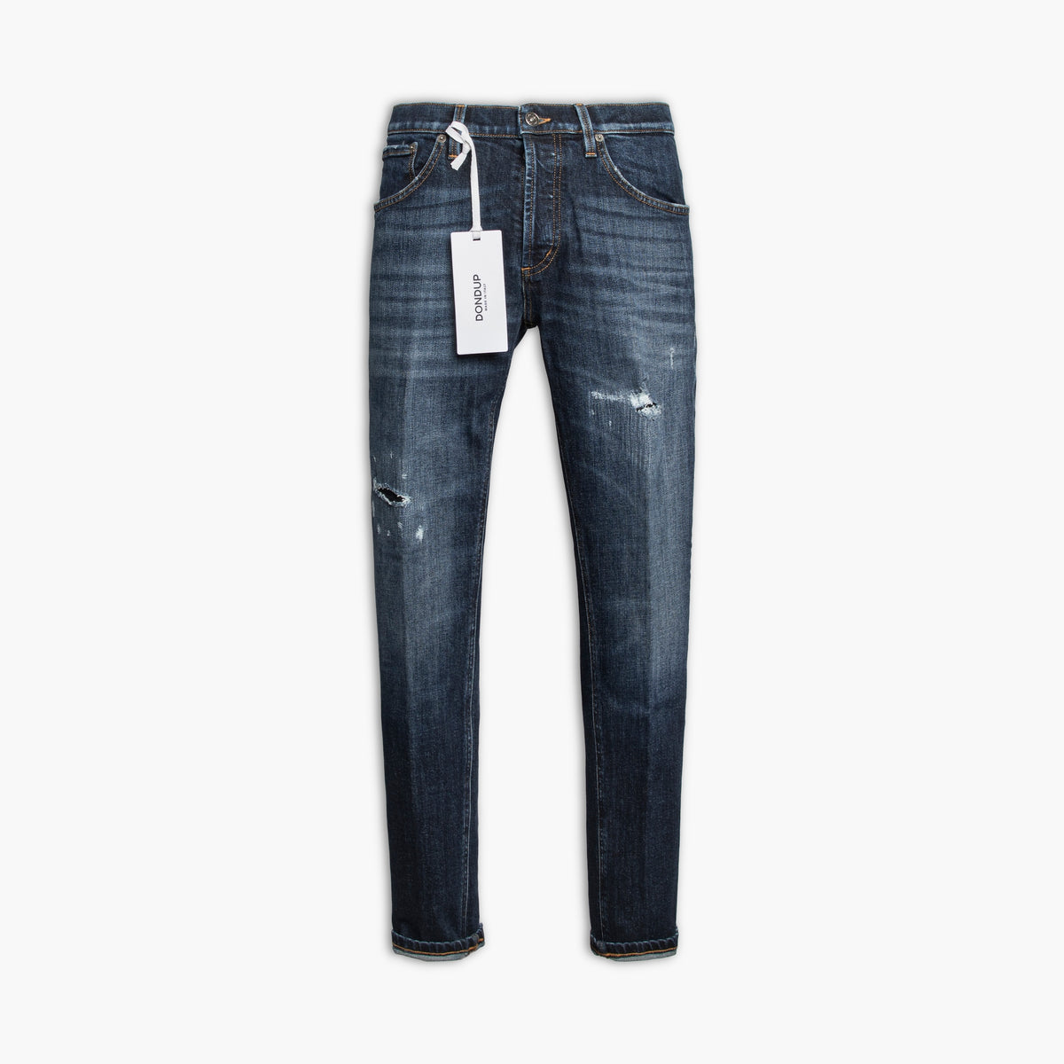 Jeans Uomo DONDUP Brighton UP434 DS0406U MZ3 in Denim Stretch Lavaggio Medio Scuro