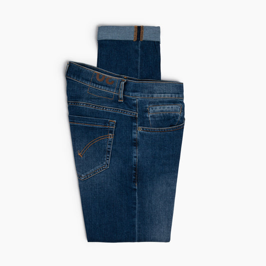 Jeans Uomo DONDUP George UP232 DS0389U MD5 in Denim Stretch Organico Col. 800 Lavaggio Medio Scuro