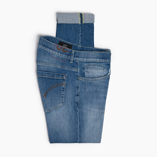 Jeans Uomo DONDUP George UP232 DSh365U MR5 in Denim Stretch Organico Col. 800 Lavaggio Medio