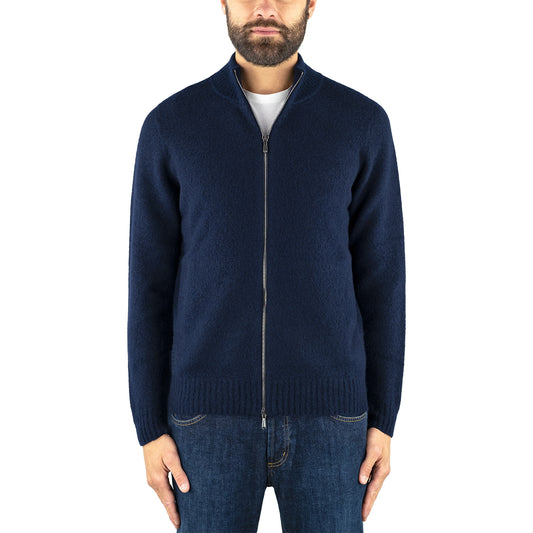 Maglia DRUMOHR Cod. D8W202G Full Zip in Puro Lambswool Col. Blu Navy
