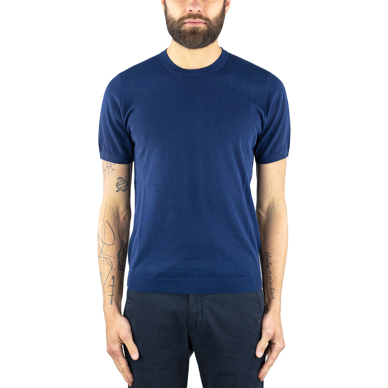 Maglia DRUMOHR in Filo Cotone Finezza 16 Blu