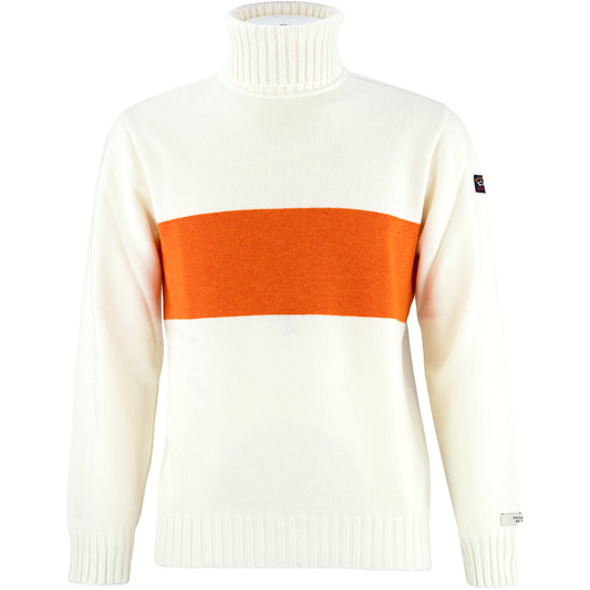 Maglia PAUL & SHARK Collo Alto in Lana Re-Wool Col. 432 Bianco Panna