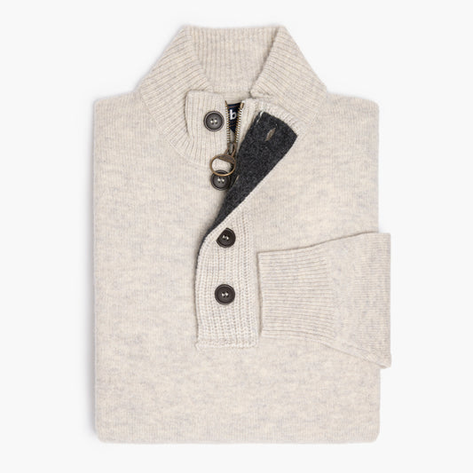 Maglia BARBOUR Patch Half Zip Pearl