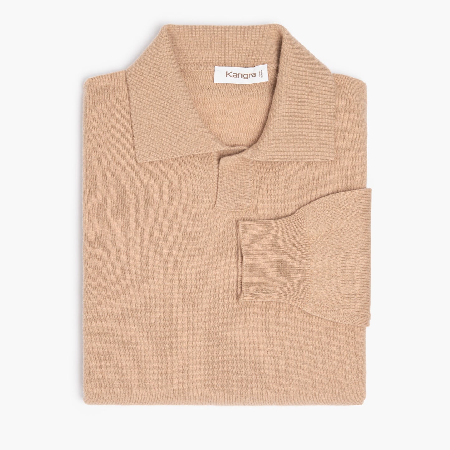 Maglia Polo KANGRA in Pura Lana Merino Beige