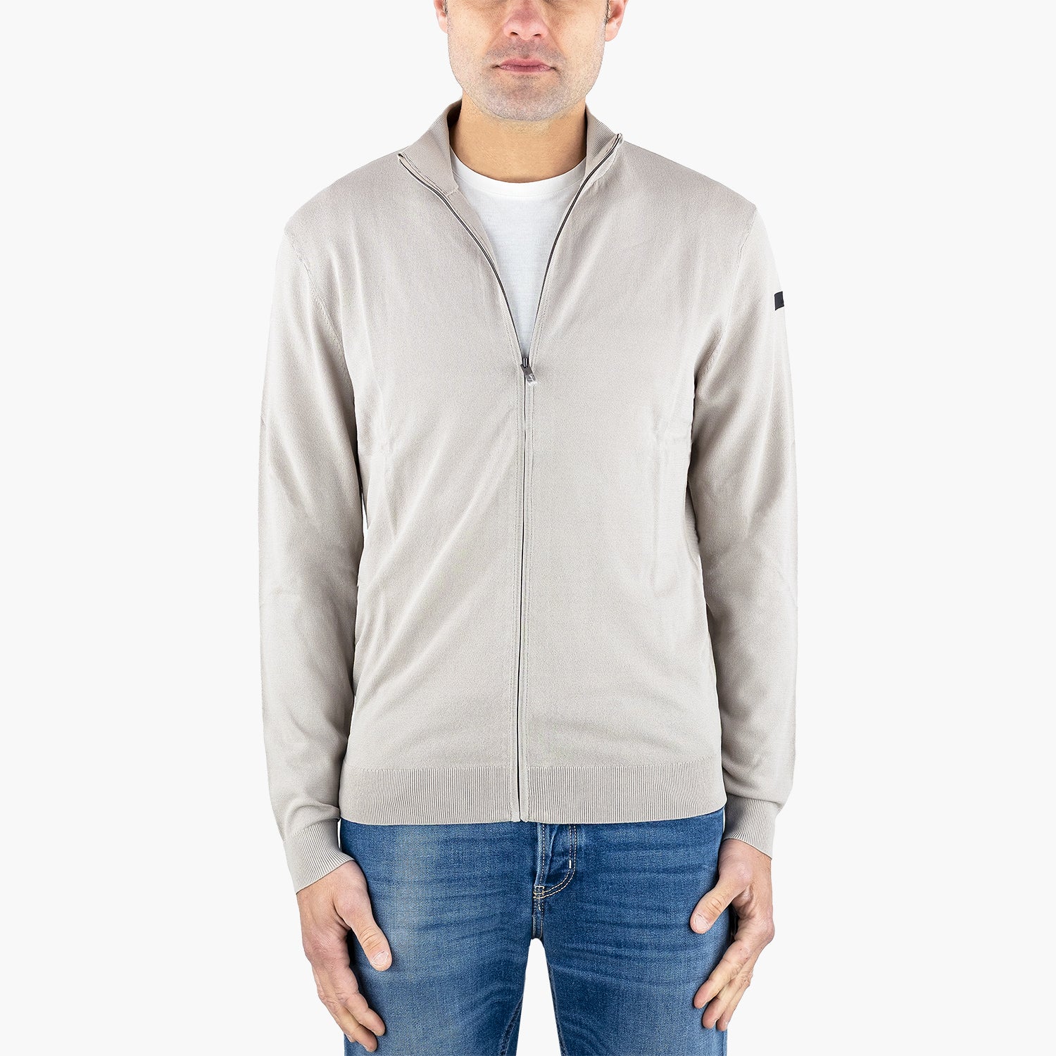 Maglia RRD Maxell Full Zip Knit White Sand