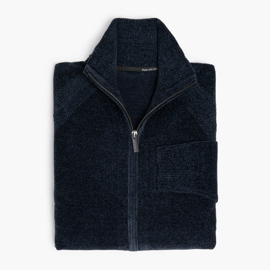 Maglia RRD Velvet Full Zip Knit W25134 Col. 60 Blue Black