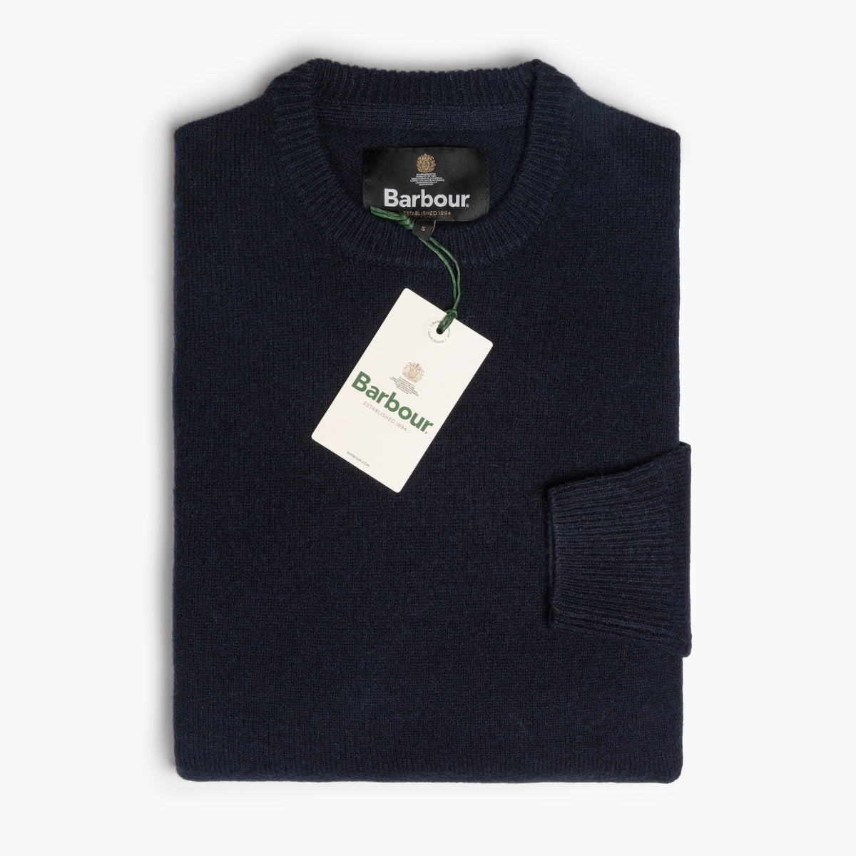Maglia Uomo BARBOUR Patch Crew Art. MKN0584NY91 in Puro Lambswool Col. New Blu Navy
