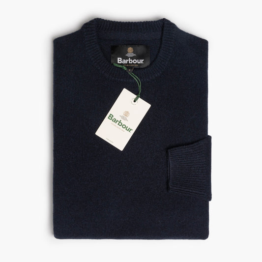 Maglia Uomo BARBOUR Patch Crew Art. MKN0584NY91 in Puro Lambswool Col. New Blu Navy