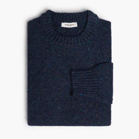 Maglia Uomo KANGRA Art. 4200 in Lana Merino e Viscosa Filato Donegal Blu