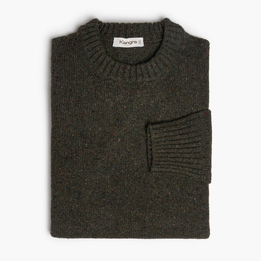 Maglia Uomo KANGRA Art. 4200 in Lana Merino e Viscosa Filato Donegal Verde Bosco
