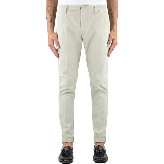Pantalone DONDUP Gaubert UP235 GSE043U in Gabardina di Cotone Stretch Col. 010 Gesso