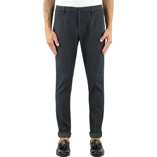 Pantalone DONDUP Gaubert UP235 in Cotone Canvas Stretch Grigio Piombo