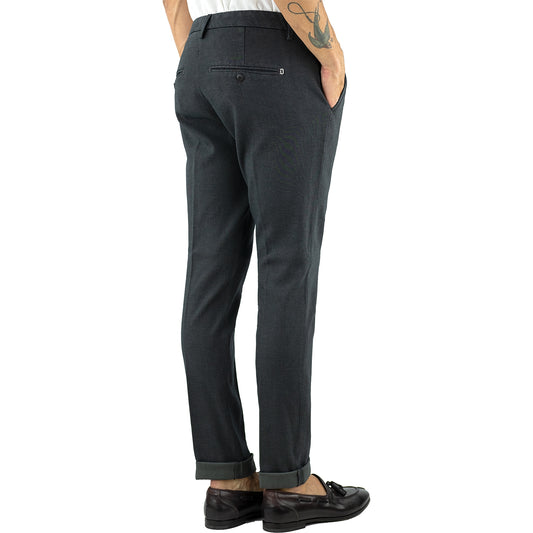 Pantalone DONDUP Gaubert UP235 in Cotone Canvas Stretch Grigio Piombo