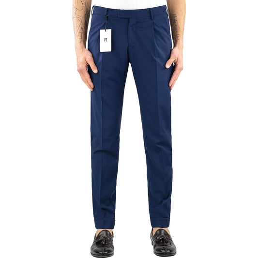 Pantalone PT Torino Master Fit in Fresco Lana Blu Royal