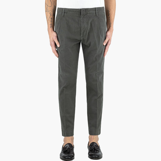 Pantalone DONDUP Ben in Gabardina di Cotone Stretch Fango