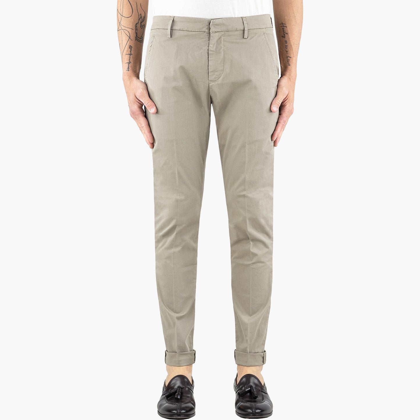 Pantalone DONDUP Gaubert in Gabardina Leggera Stretch Castoro