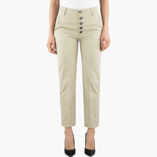 Pantalone DONDUP Nima DP576 GSE046D IZ1 in Gabardina Compact Stretch Col. 010 Beige (Lievito)