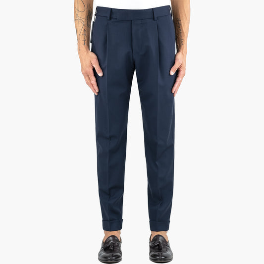 Pantalone PT Torino Edge Rebel Fit in Lana Batavia Stretch Blu Navy