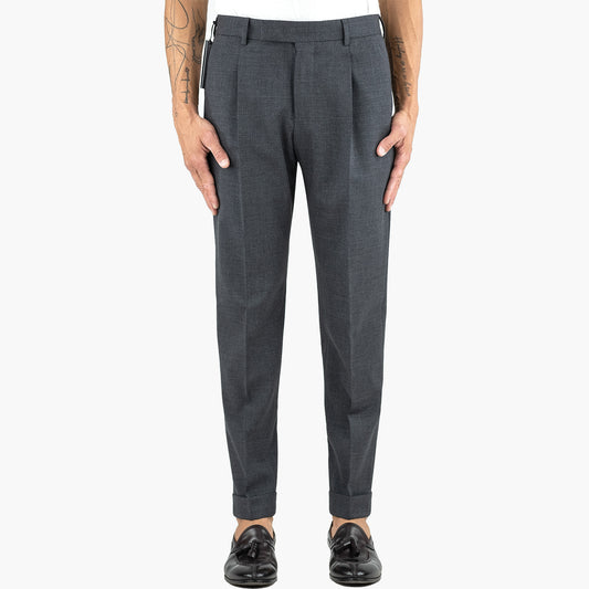 Pantalone PT Torino Edge Rebel Fit in Lana Batavia Stretch Grigio Medio 25