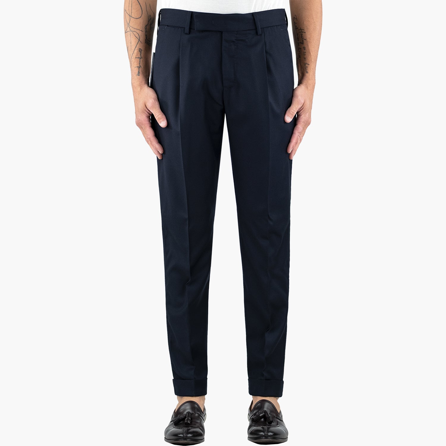 Pantalone PT Torino Edge Rebel Fit Art. RB11 in Lana Stretch Fine Cavallery Col. 0360 Blu Navy