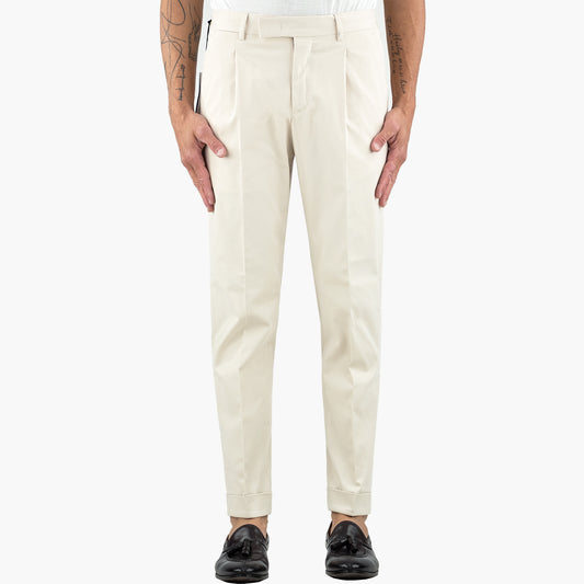 Pantalone PT Torino Edge Rebel Fit Art. SD75 in Gabardina Stretch Col. 0020 Burro