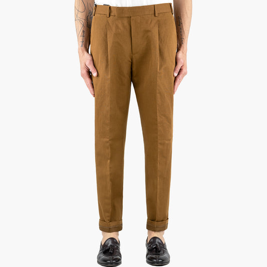 Pantalone PT Torino Edge Rebel Fit in Gabardina di Cotone Ruggine
