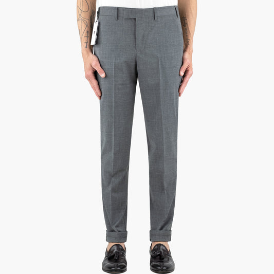 Pantalone PT Torino Master Travel in Lana Tecnica Washable Grigio Medio
