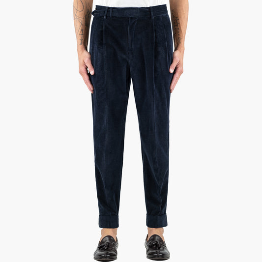 Pantalone PT Torino The Reporter Carrot Fit Art. PG50 in Velluto Col. 0360 Blu Navy