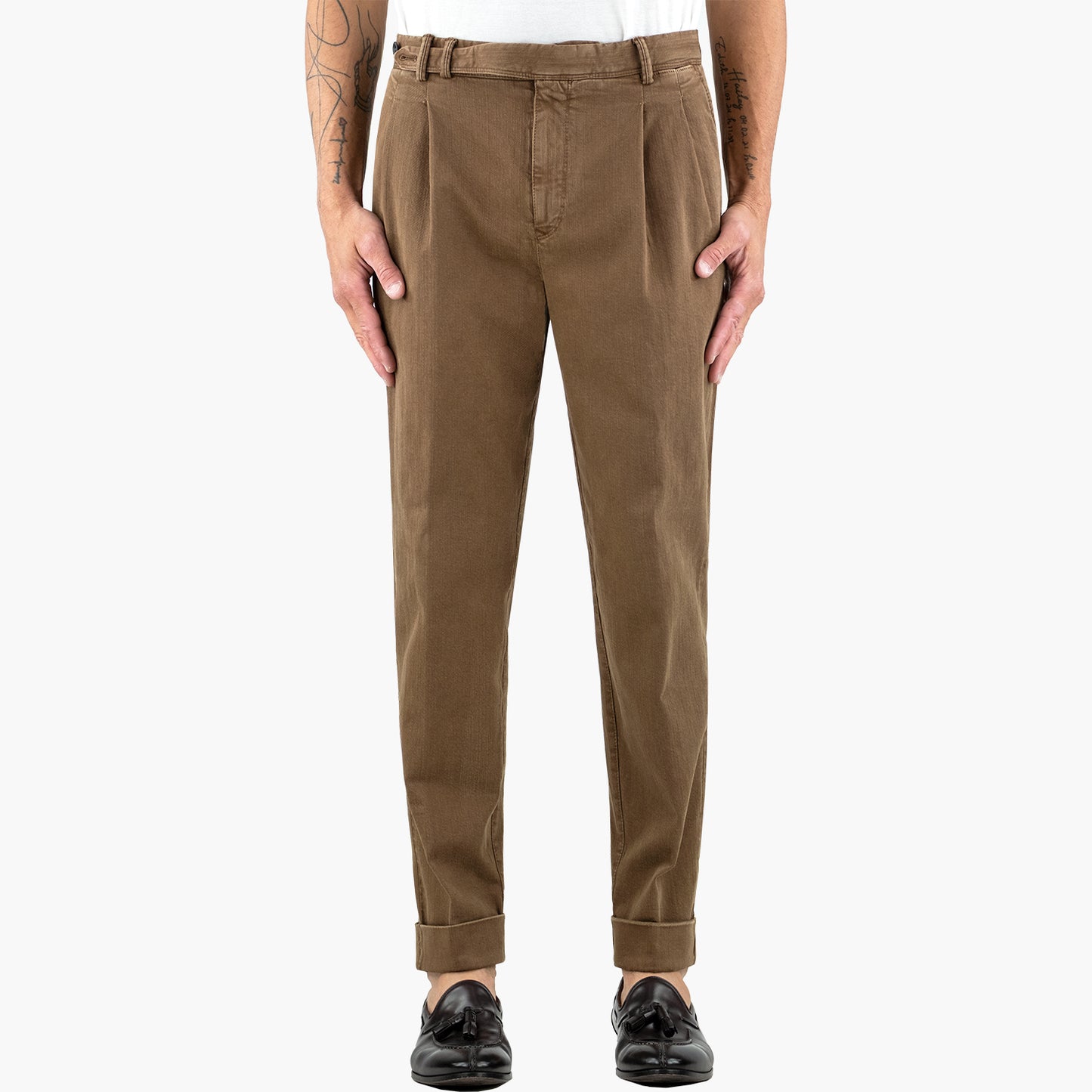 Pantalone PT Torino The Reporter Carrot Fit Art. TT03 in Cotone Tinto Capo Col. Y168 Nocciola