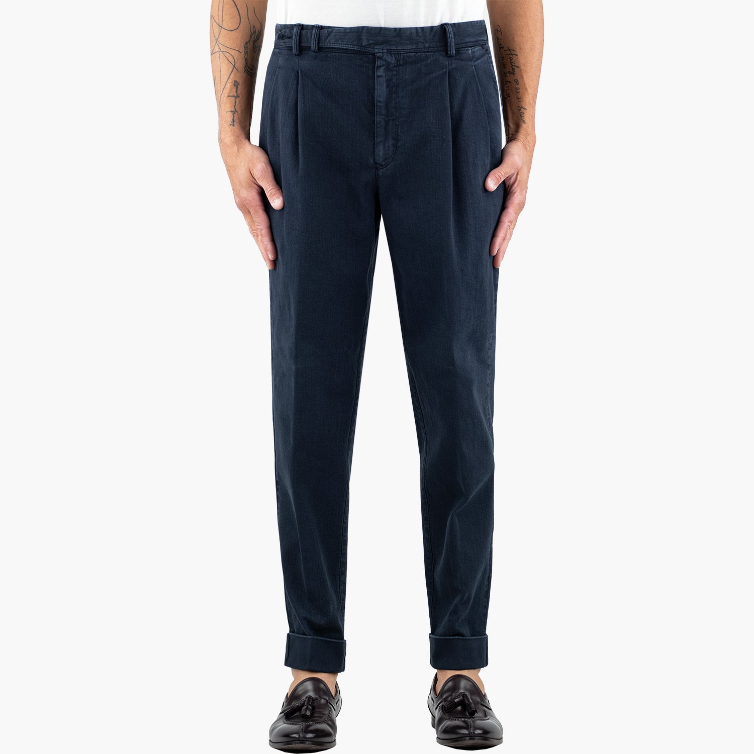 Pantalone PT Torino The Reporter Carrot Fit Art. TT03 in Cotone Tinto Capo Col. Y370 Blu Navy